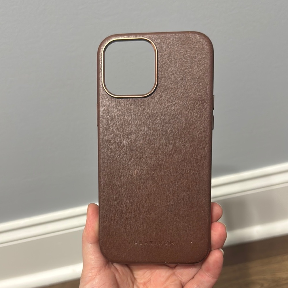 Brown Leather iPhone 13 pro max Case